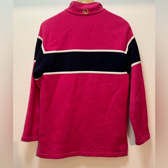 St John | Vintage 90’s Embroidered Crest Zip Neck Sweatshirt - Size Small - Picture 7 of 12